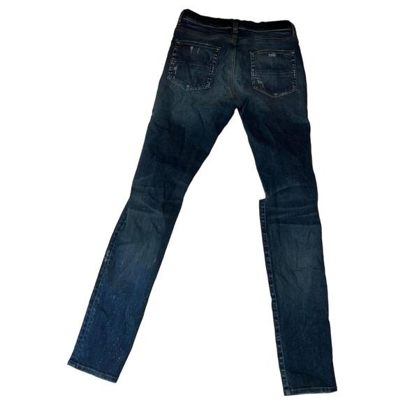 Amiri Blue Denim Shotgun Distressed Skinny Jeans Size 32 - Picture 5 of 9